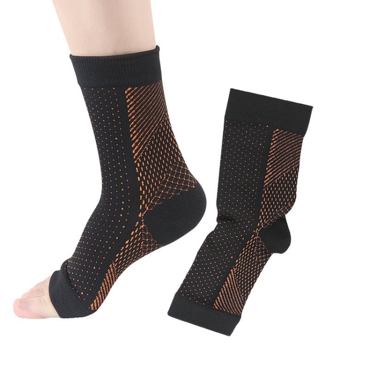 Sports Heel Invisible Toeless Compression Socks, Size: L/XL(Copper)
