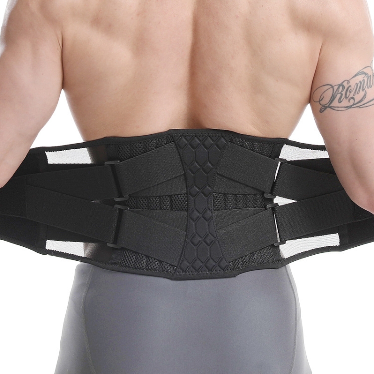 Men Steel Plate Squatting Weightlifting Exercise Use Waist and Abdominal  Belt, Size: M(Black)