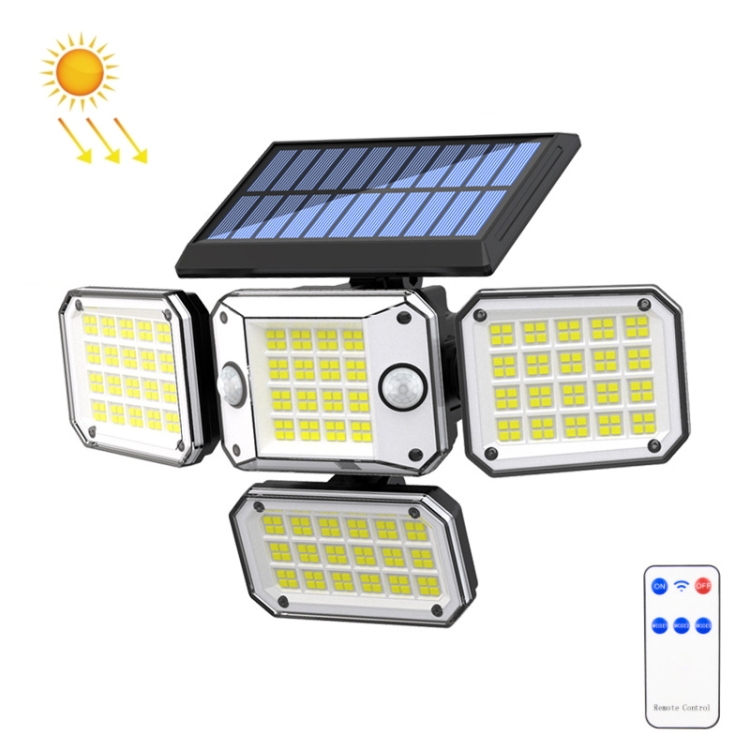 TG-TY10804 Solar 4 Head Double Sensor Light LED Rotating Wall Light ...