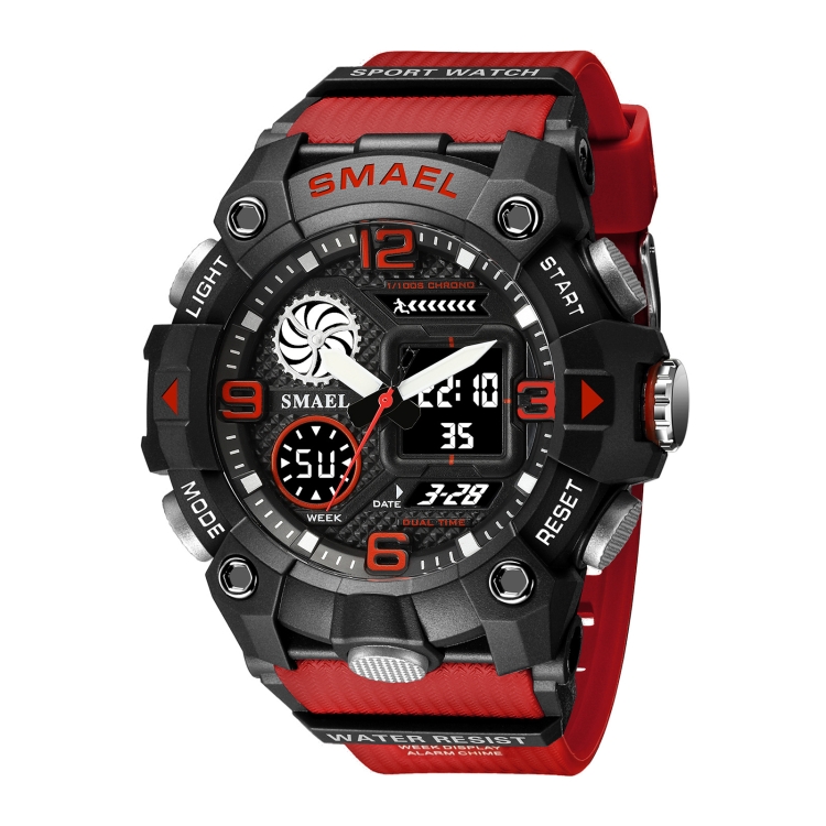 SMAEL 8055 Large Dial Sports Outdoor Waterproof Luminous Multifunctional  Electronic Watch(Red)