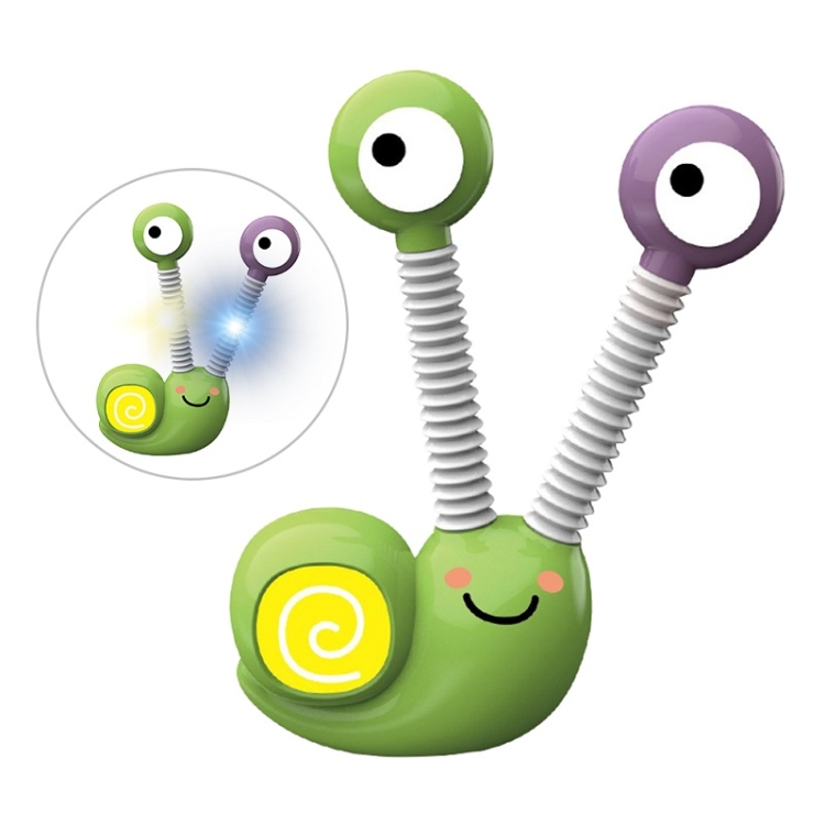 Jouet de décompression pour enfants en forme d'escargot à tube  télescopique, couleur: avec vert clair