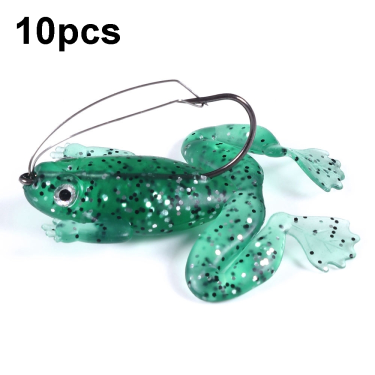 HENGJIA FO100 10pcs Anti-Hanging Bottom Floating Frog Black Fish Fake Bait  Thunder Frog Bait, Size