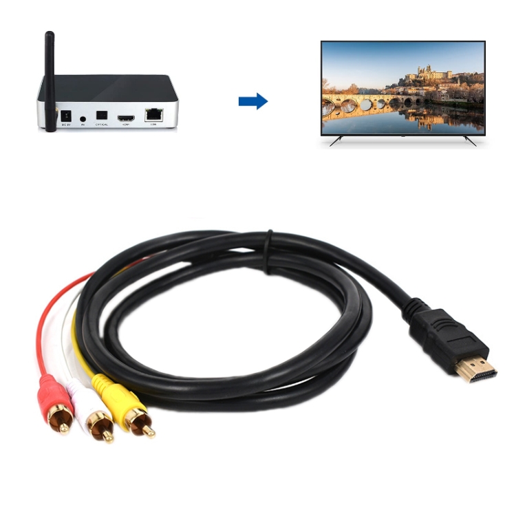 1.5 M Compatible Video Video 3 - Rca Cable Hdmi Av Hdmi Line Video And Av Hdmi  Cable Adapter Yellow