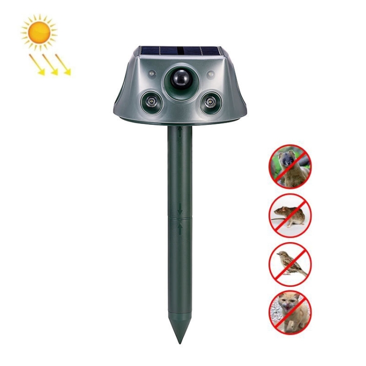 Dropship 4 Pcs Solar Powered Repellent Ultrasonic Outdoor Lawn Garden Snake Rodent  Repeller; Mouse Repeller to Sell Online at a Lower Price