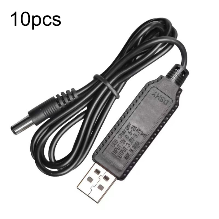 10pcs 3.7V IC Circuit Protection Lithium Battery USB Straight Head Charging  Cable, Model: 5.5mm
