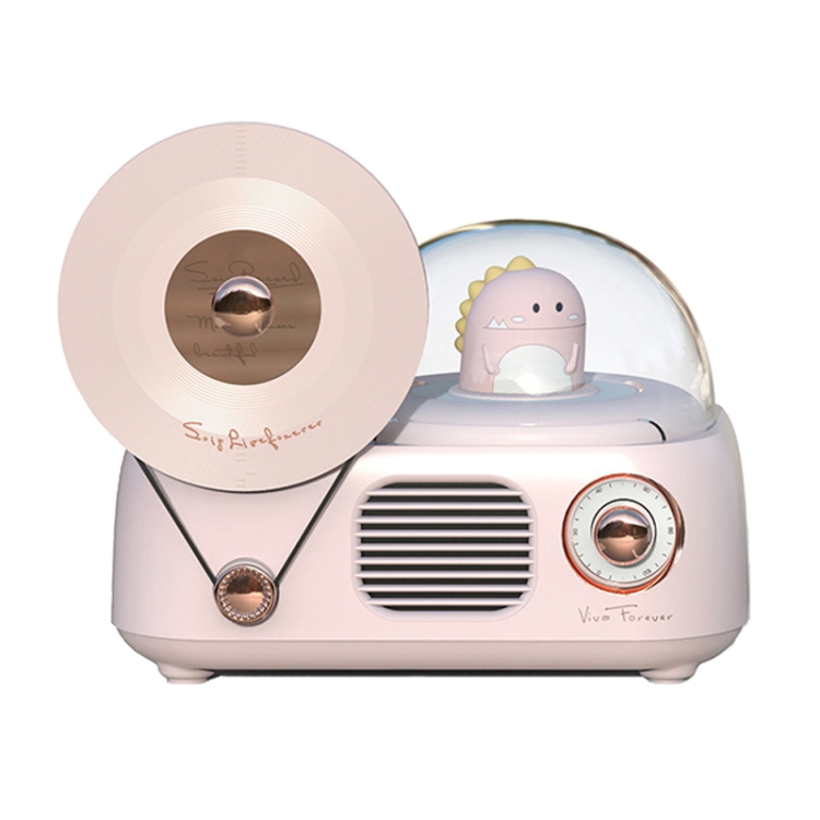 Y02 Retro-Vinyl-Plattenspieler, kabelloser Bluetooth-Lautsprecher,  Umgebungslicht, Aromatherapie, Bluetooth-Audio (Rosa)