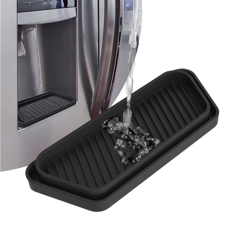 Water Dispenser Refrigerator Silicone Overflow Mat(Black)