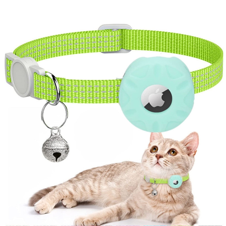 Collar de gato verde Airtag Collar de gato Airtag Titular Hebilla