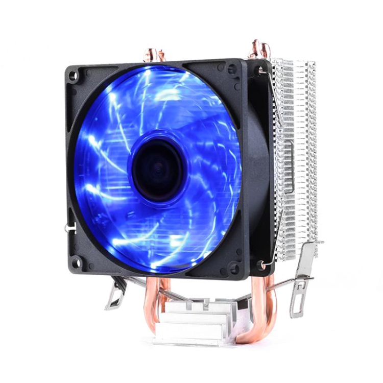 Desktop Computer Double Copper Tube CPU Radiator Super Quiet Blue Light