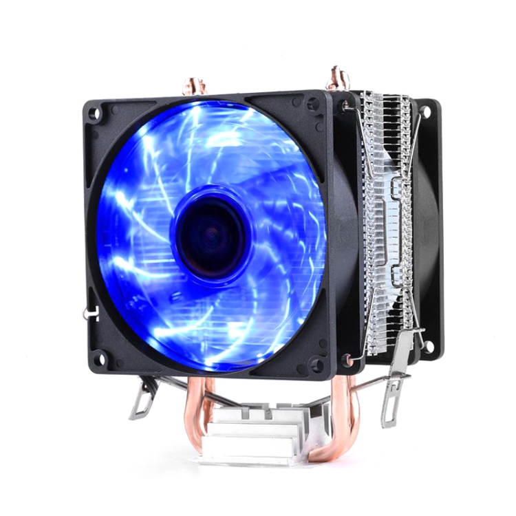 Desktop Computer Double Copper Tube CPU Radiator Super Quiet Blue Light ...