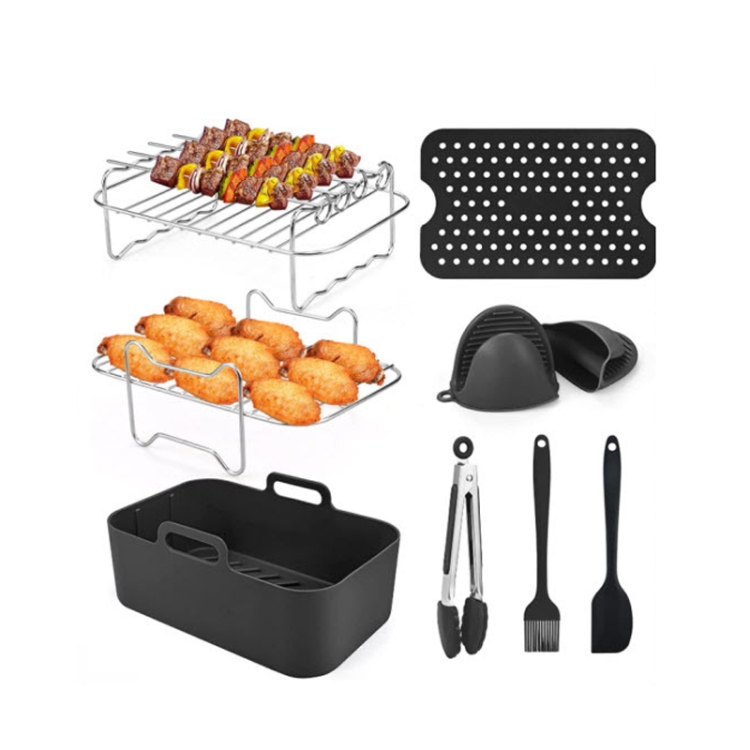  Dual Air Fryer Accessories Set of 6 for Ninja Foodi AF300UK,  AF400UK, Instant Vortex, Tower T17088, Salter Dual Zone Deep Air Fryers  7.6L-9.6L : Home & Kitchen