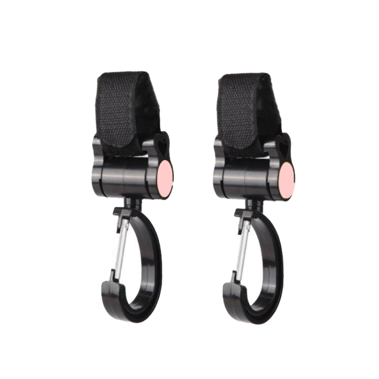 360-Swivel Stroller Hook (2 Pack) | Black