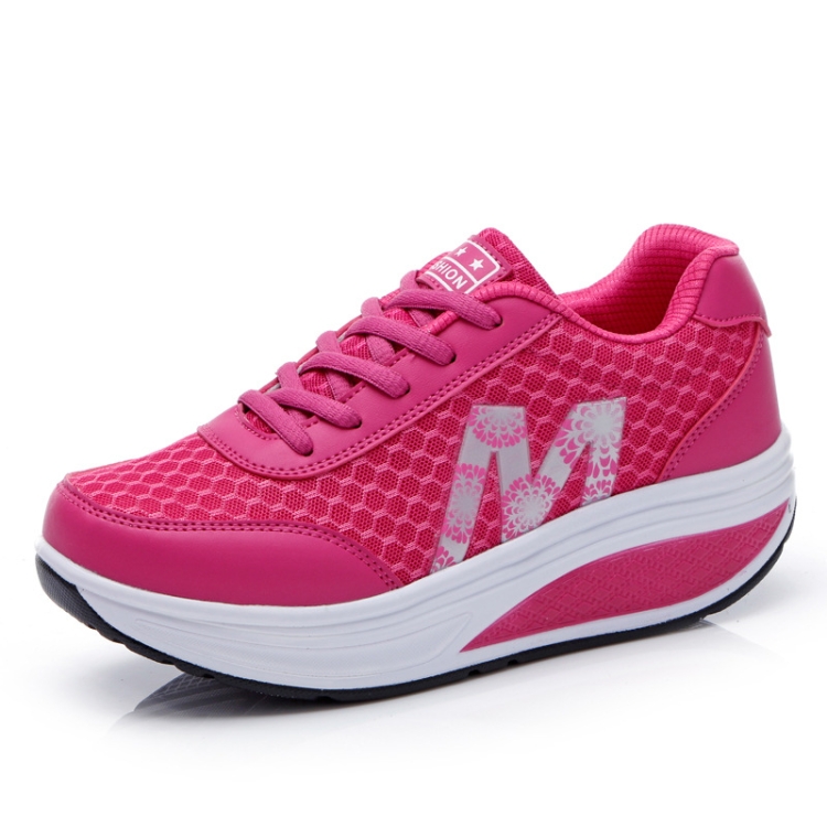 Zapatillas de deporte para mujer Zapatos de plataforma de fondo grueso Zapatos de balancin transpirables de