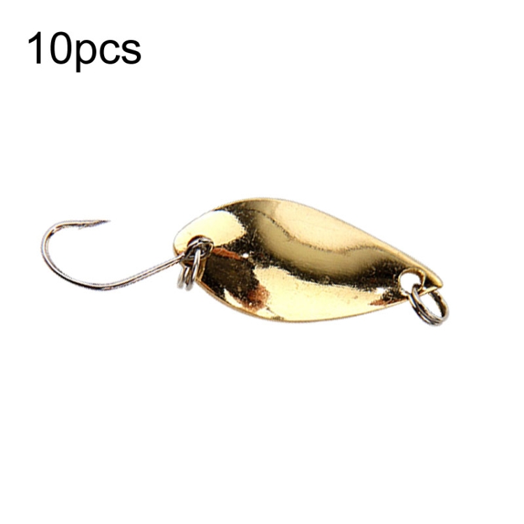 10pcs 5g Single Hook Spoon Type Horse Mouth Melon Sequins False Lures  Fishing Lures(Gold)
