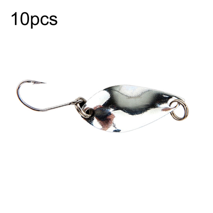 10pcs 3.5g Single Hook Spoon Type Horse Mouth Melon Sequins False Lures  Fishing Lures(Silver)