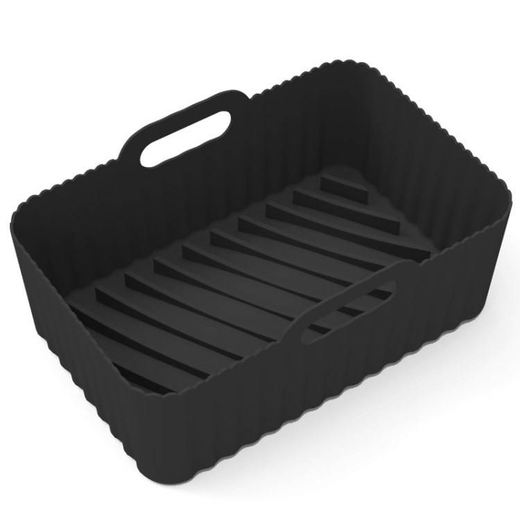 For Ninja DZ201 Air Fryer Silicone Liner Mat Reusable Basket Tray, Spec:  Large Black (153g)