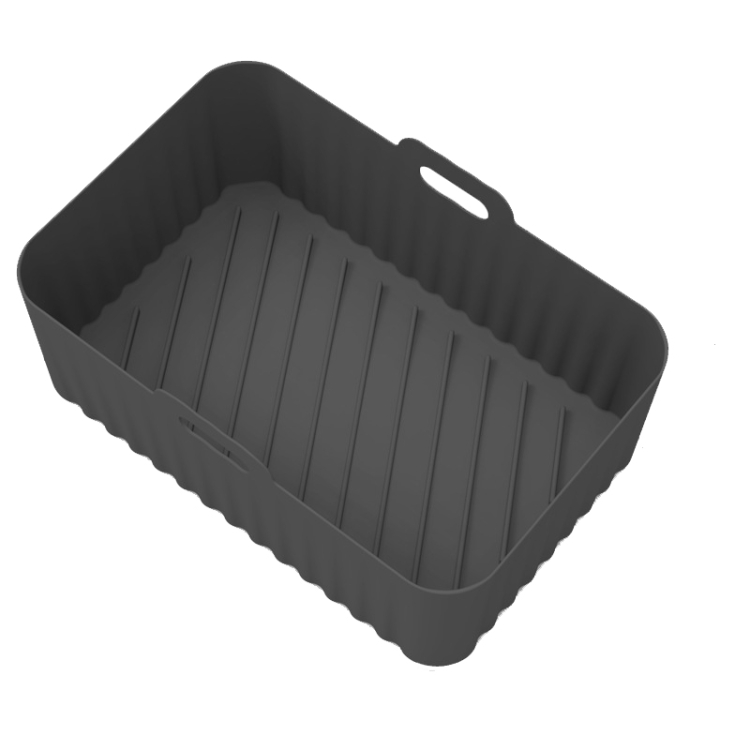 For Ninja DZ201 Air Fryer Silicone Liner Mat Reusable Basket Tray, Spec:  Large Black (153g)