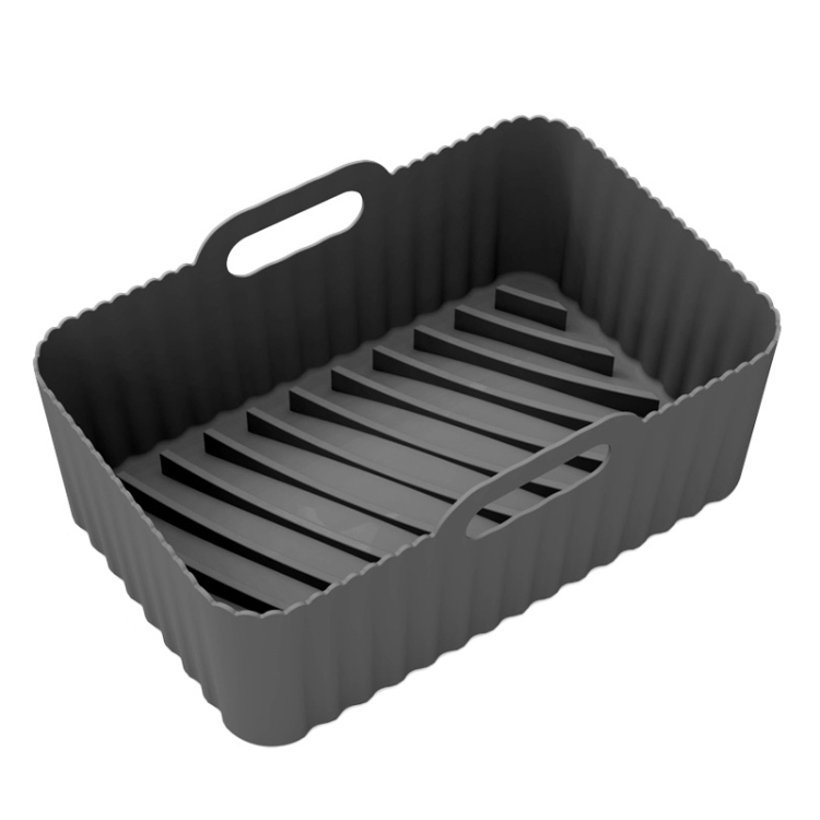 For Ninja DZ201 Air Fryer Silicone Liner Mat Reusable Basket Tray, Spec:  Large Black (153g)