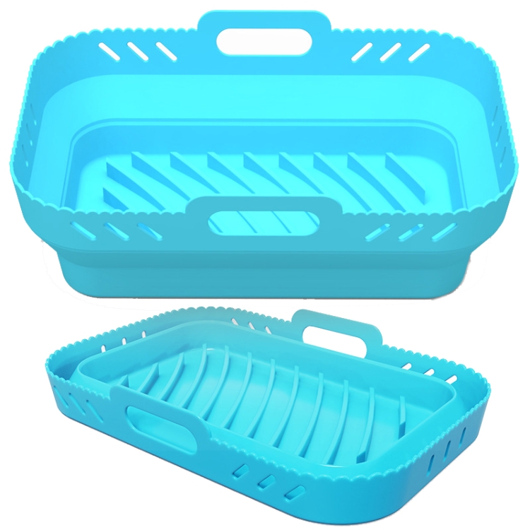 Foldable Square Silicone Pot For NINJA Air Fryer Baking Pan Basket Reusable