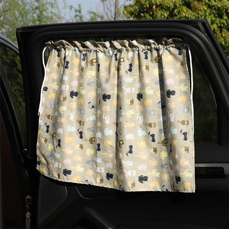 Car Heat Insulation Blackout Cartoon Cotton Sunshade Long Ears