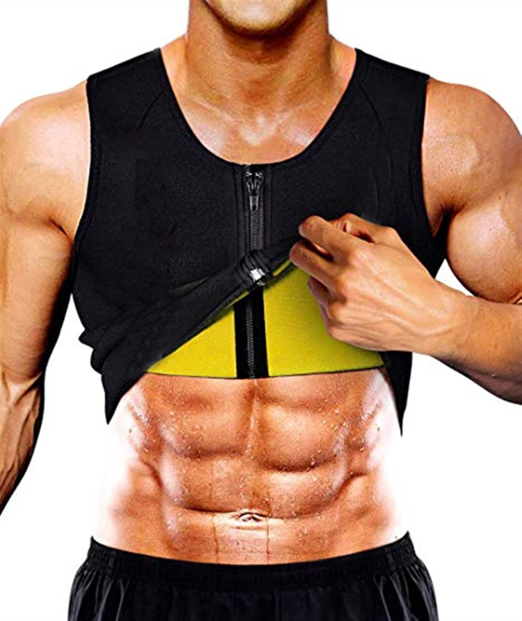 Men Fitness Corset Neoprene Sports Tummy Control Shapewear Zipper
