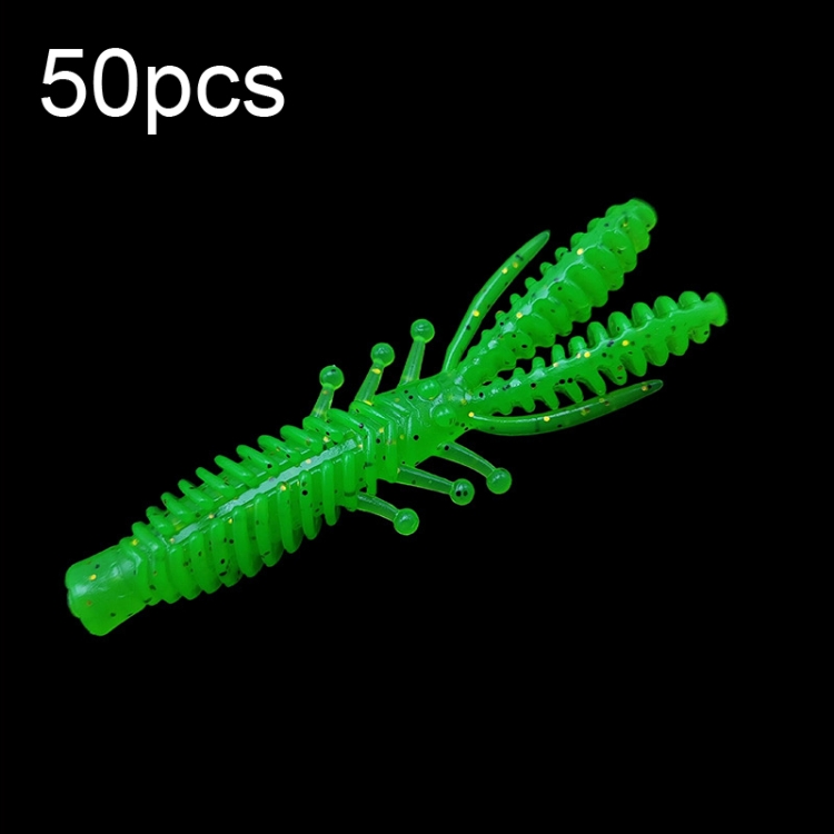 50pcs Small Reverse Threaded Floating Inverted Shrimp Bait(Green)