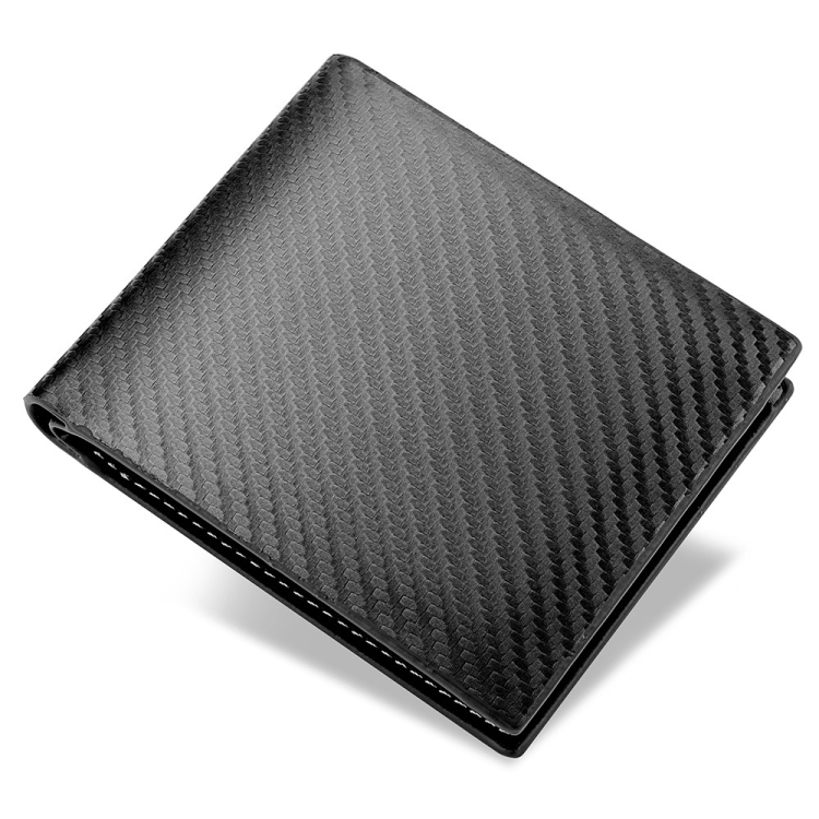 Men Wallet Carbon Fiber Horizontal Business Wallet Card Holder(Grey)