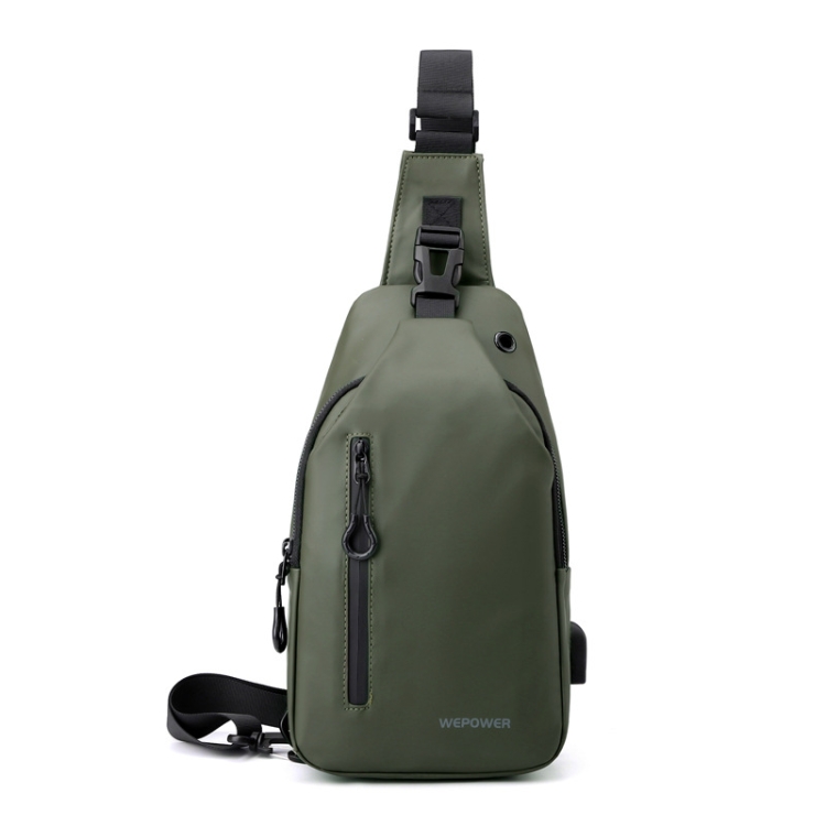 WEPOWER Men Chest Bag Casual Splashproof Backpacks(Army Green)