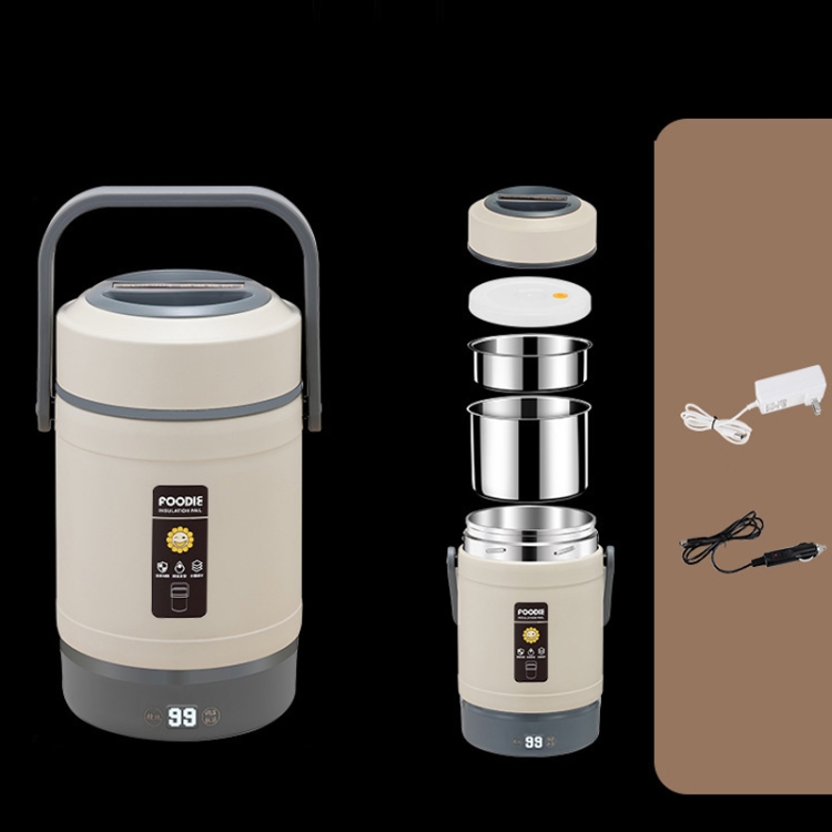 2.0L 304 Food Grade Insulated Lunch Box Electric Thermostat Lunch Bucket, CN Plug, Color