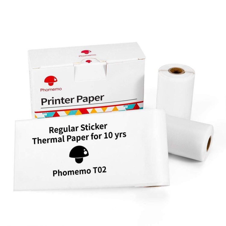 Phomemo Thermal Paper for M02/M02S Printer Printable Photo Sticker Label  Paper for Tag Code Self-Adhesive,None-adhesive Paper