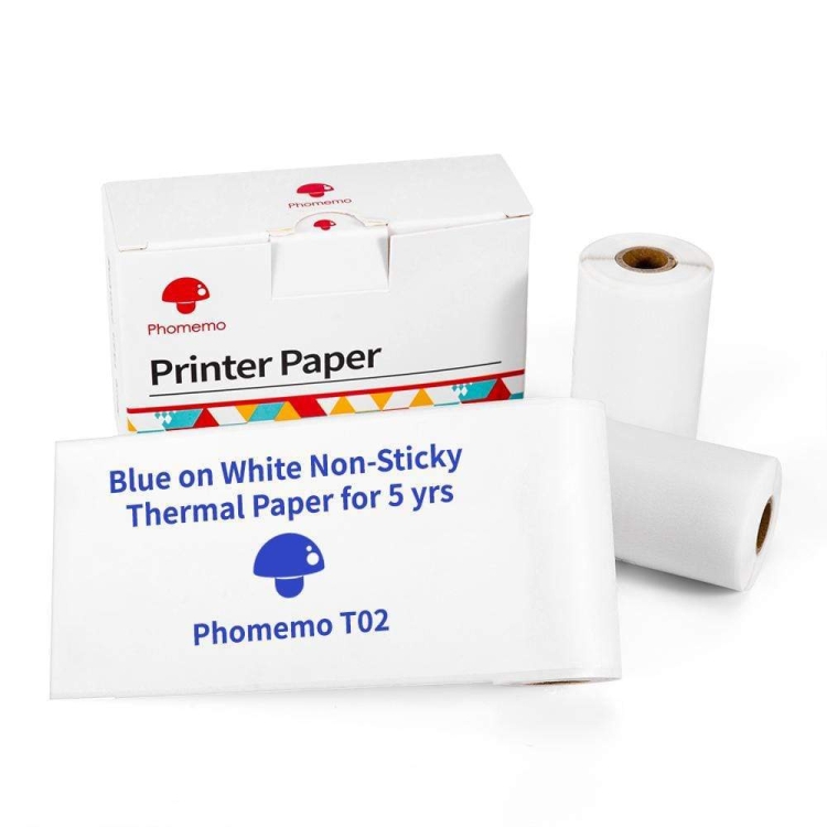 Per Phomemo T02 3 rotoli di carta per etichette di carta termica per  stampante Bluetooth 53mm