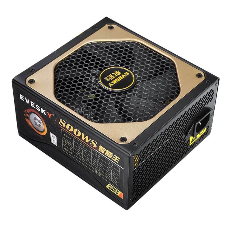 EVESKY 800WS คอมพิวเตอร์เดสก์ท็อป ATX 12V แหล่งจ่ายไฟ 600W 12 ซม.พัดลม