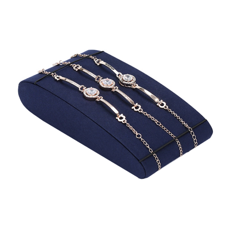 8x18x4cm Bracelet Holder Jewelry Display Props Blue Microfiber