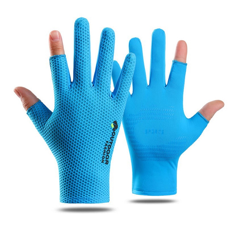 Summer Unisex Ice Silk Sunscreen Touch Screen Sports Gloves Thin Breathable  Mesh Anti-UV Non-slip Drive Cycling Man Women Gloves