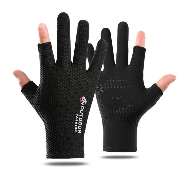 Women Sunscreen Anti-UV Gloves Sleeves Outdoor Riding Driving Purple 