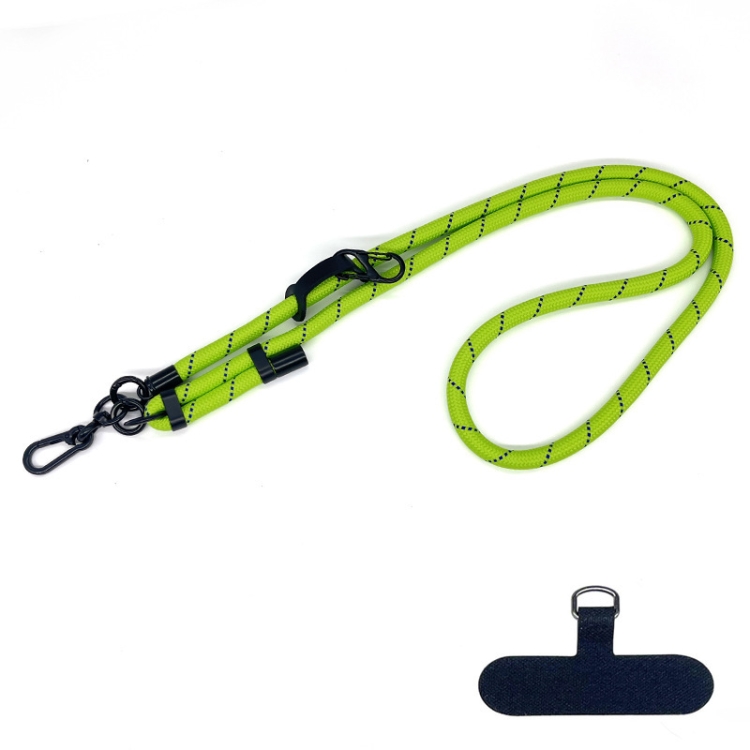 10mm Thick Rope Mobile Phone Anti-Lost Adjustable Lanyard Spacer(Green Blue  Fine Lines)