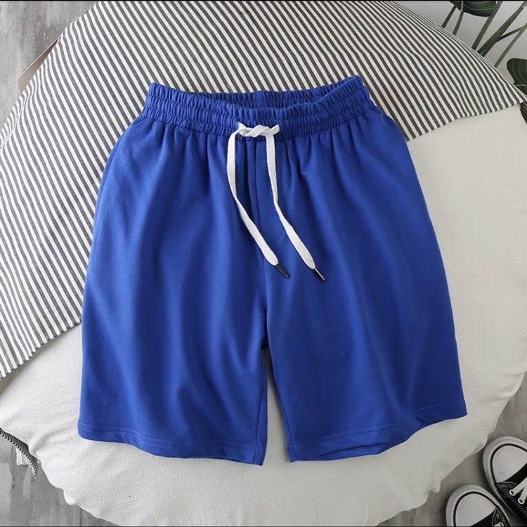 Summer Elastic Band Beach Shorts Men Casual Sports Shorts Size XXXXL Blue