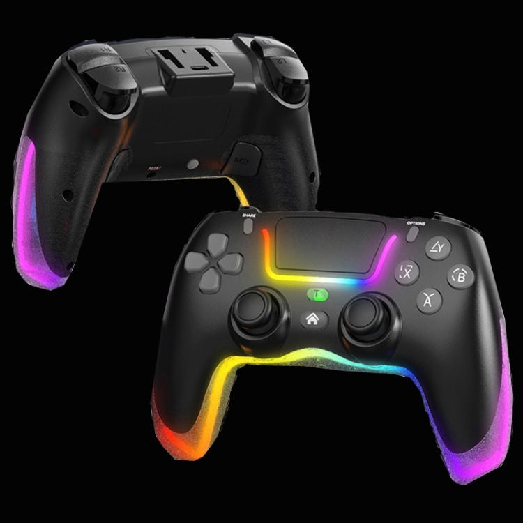 For PS4 Dazzle Color Light Wireless Bluetooth Grip Black