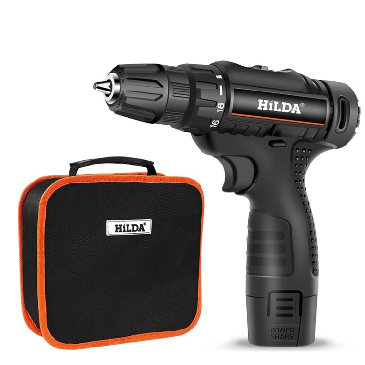 HILDA Electric Drill Cordless Screwdriver Lithium Battery Mini