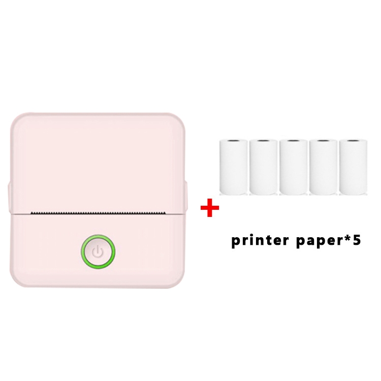 Mini impresora portátil BT Impresora fotográfica inalámbrica Impresora móvil  200 ppp para recibos Notas adhesivas Lista de etiquetas con 1 rollo de  papel térmico Compatible con Android iOS