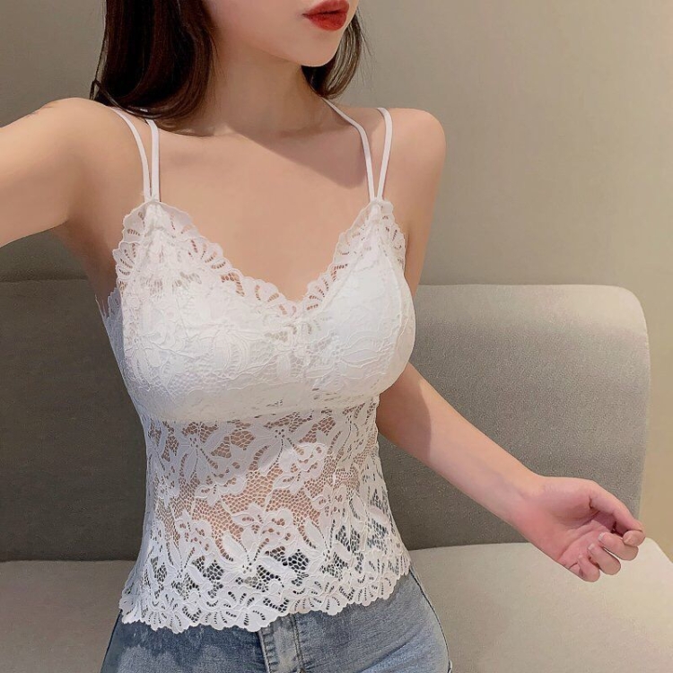Women Beauty Back Sling Wrapped Chest Vest Crop Top Gathered Anti