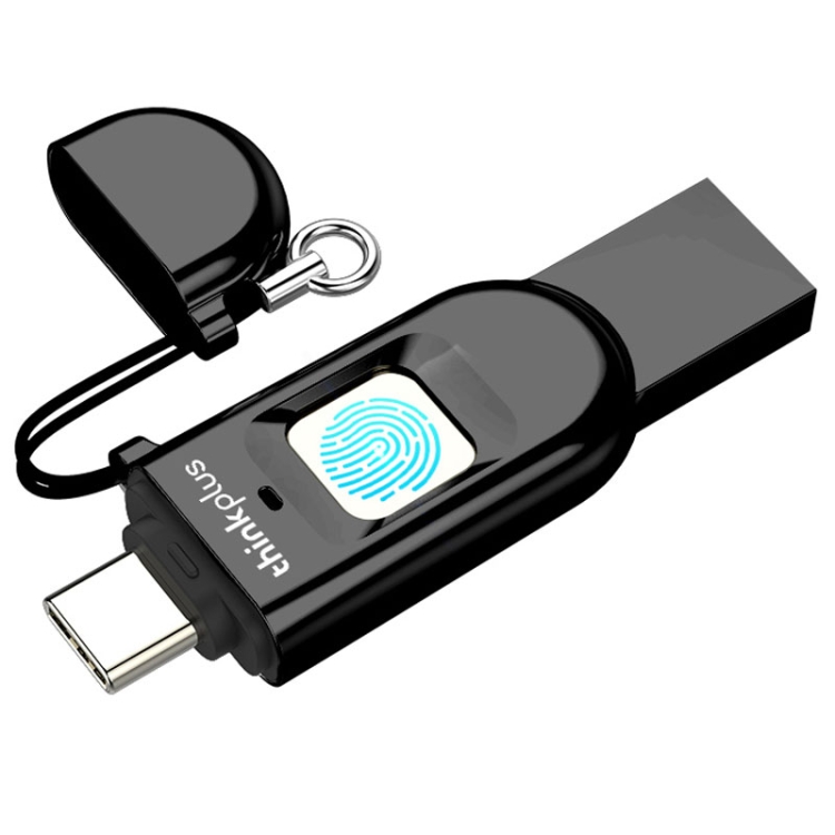 Lenovo Thinkplus TFU301 Dual Interface Type-C+USB Fingerprint Encrypted USB  Flash Drive, Capacity: 32G