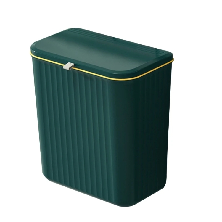 9L hängender Küchenabfallbehälter mit Deckel, verschiebbarer Deckel unter  der Spüle, Mülleimer (grün)