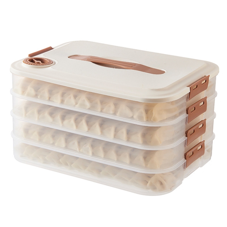 4 Layer With Cover Dumpling Storage Box Food Grade Home Dumpling Frozen ...