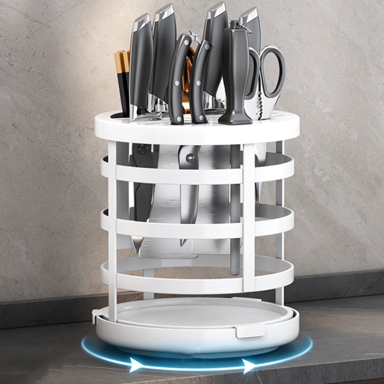 Home Addensare Coltello Organizzatore Cilindro per bacchette Drenaggio  della cucina Mensola da appoggio, Specifica: Rotante (Bianco)