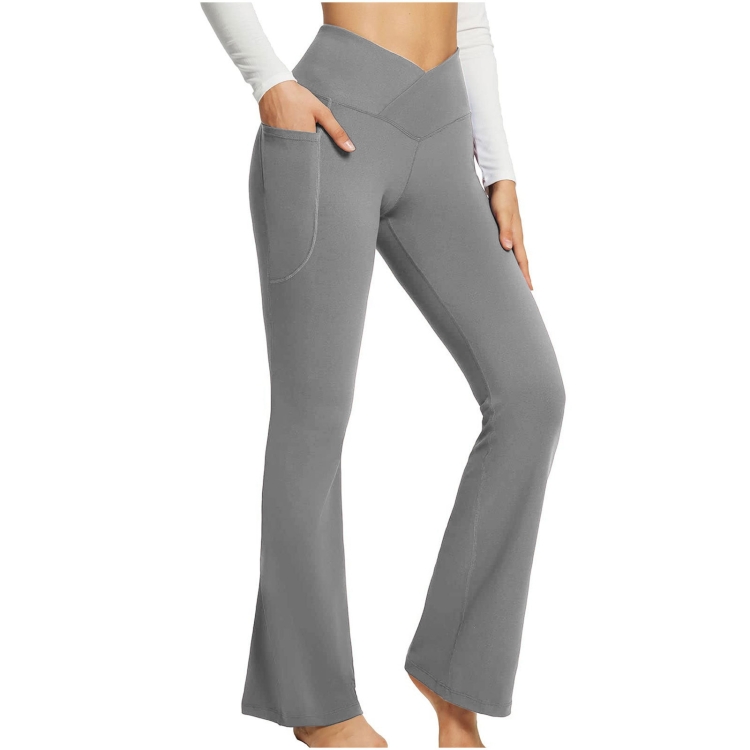 Women Sports Pant Solid Color High Waist Yoga Slimming Casual
