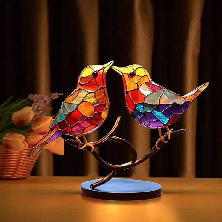 Cem flores pássaro metal ferro arte ornamento 3D estereoscópico pássaros  decoração artesanato, quantidade: 2
