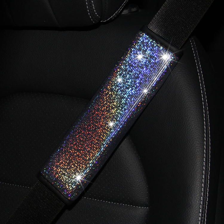 Copri cintura di sicurezza per auto Copri cuscino con tracolla a farfalla  con diamanti 6,5x23 cm (rosa bianco)