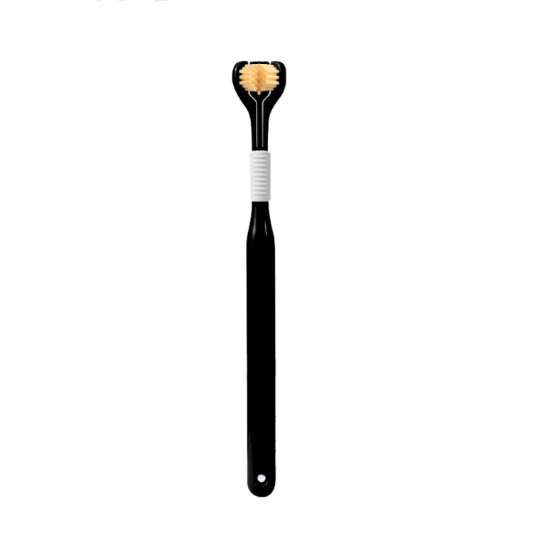 YALINA Three Sided Toothbrush Soft Hair 360 Degree V Shaped Toothbrush 418  Adult Black