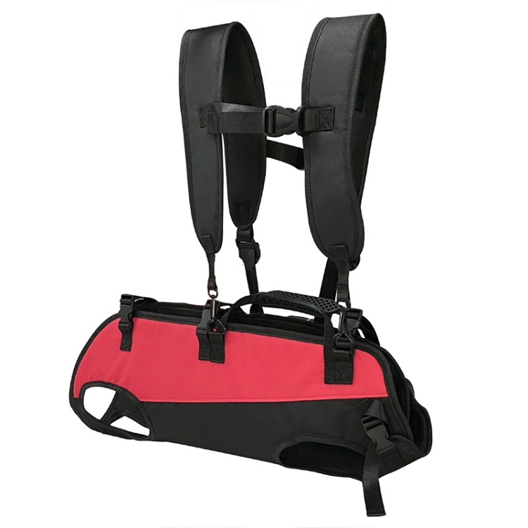 outdoor crossdress public bds Dog Carrier Backpack Horizontal Four-legged Carrying Bag For Outdoor  Riding, Size: M(Red Black)